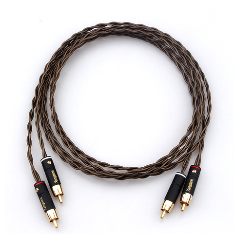 Xangsane fever cable de señal de conexión de audio Hi-Fi bañado en plata macho a macho 2RCA a 2RCA audio, lotus, doble cable ► Foto 1/6