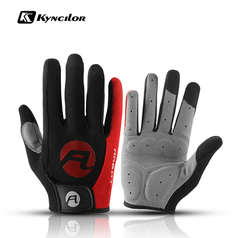 Kyncilor-guantes de Ciclismo de dedo completo para hombre y mujer, plantilla de Gel antideslizante para bicicleta de montaña o carretera ► Foto 1/6