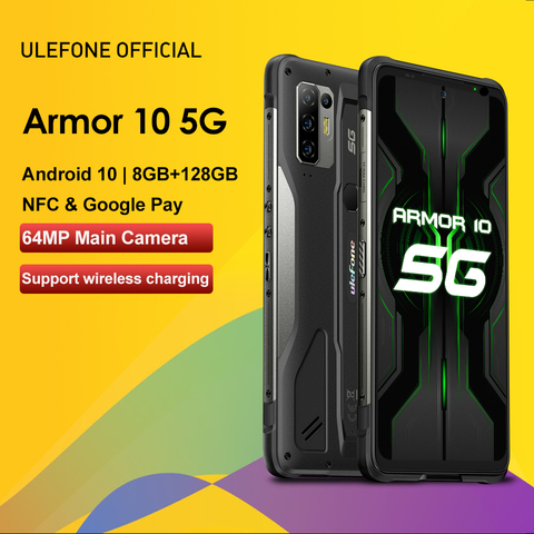 Ulefone-teléfono inteligente Armor 10 5G, Android 10, 128GB + 8GB, resistente al agua, IP68 IP69K/6,67 