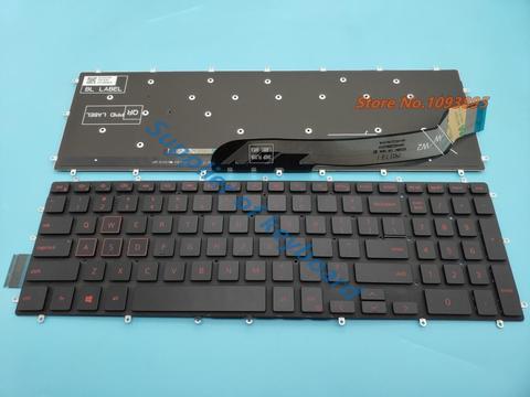 Teclado Inglés para Dell Inspiron 15, para videojuegos 7566, 7567, 5570, 5575, 7570, 7577, teclado Inglés para portátil, retroiluminado rojo sin marco, novedad ► Foto 1/2