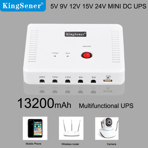 SK616-Mini UPS portátil con interfaz de CC de 5V/9V/12V/15V/24V, puerto USB, salida de corriente máxima de 24W y batería de litio de 13200mAh ► Foto 1/6