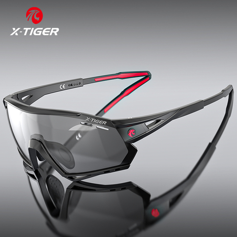 X-TIGER-gafas de sol de ciclismo para hombre, lentes de 3 lentes para bicicleta de montaña, montura para miopía, de carretera, reemplazables ► Foto 1/6