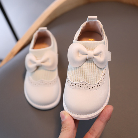 Zapatos de cuero para bebé niña, zapatos de fondo suave para bebé, zapatos de princesa con lazo, zapatos pequeños de nuevo estilo, E31, 2022 ► Foto 1/6