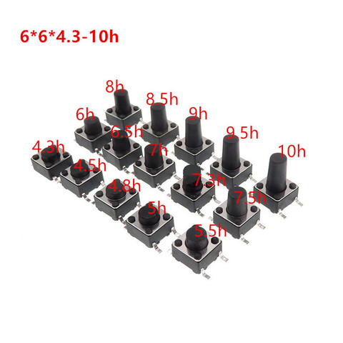 Miniinterruptor táctil momentáneo de PCB, 100 Uds., interruptor de botón SMT de 4 pines ► Foto 1/1