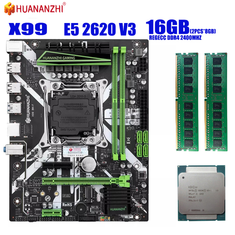 X99 Placa base con XEON E5 2620 V3 2*8G DDR4 2400Mhz REGECC memoria combo kit NVME USB3.0 MATX servidor Comparable a huanan ► Foto 1/5
