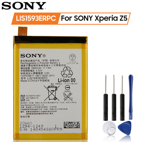 Batería Original de SONY para SONY Xperia Z5 E6883 E6633 E6653 E6683 E6603 LIS1593ERPC 2900 mAh auténtica batería del reemplazo del teléfono ► Foto 1/6