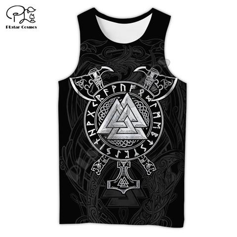 PLstar Cosmos guerreros vikingos película vikingos tatuaje símbolo de nueva moda de plata caliente Unisex Chaleco de verano/Tank Top para mujer para hombre s-3 ► Foto 1/6