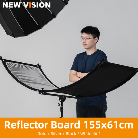 Difusores reflectantes de luz de fotografía plegable tipo U 155*61cm 4in1 plata negro blanco oro ► Foto 1/6