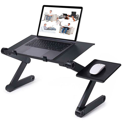 Ajustable para portátil soporte 360 ° de rotación soporte de ordenador portátil ergonómico portátil soporte para mesa de cama piso soporte para las rodillas ► Foto 1/6