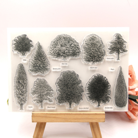 KLJUYP Trees sellos transparentes manualidades de papel de álbum de recortes sello transparente scrapbooking ► Foto 1/1