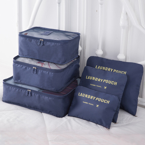 Sistema de bolsas de viaje para embalaje de nailon, gran capacidad, Unisex, organizador de ropa al por mayor, 6 piezas ► Foto 1/6