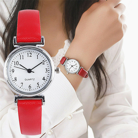 Reloj clásico de cuarzo informal para mujer, pulsera de cuero femenina, reloj analógico redondo, elegante, 2022 ► Foto 1/6