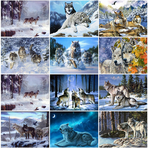 EverShine-pintura de diamantes de animales 5D, mosaico de lobo artesanal, diamantes de imitación, Arte con cuentas, bordado, Kits de punto de cruz, decoración de pared ► Foto 1/6