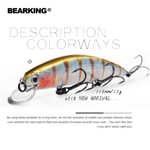 BEARKING-Señuelos de Pesca de 11cm, 17g, 1,5 M, cebos duros de calidad, aparejos de pesca, Wobblers de acción profesional ► Foto 1/6