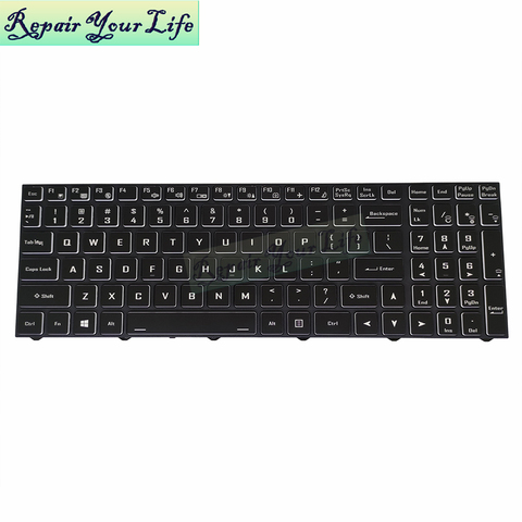 Teclado de retroiluminación de EE. UU. Para Hasee G7-CT7na para Clevo NH70 NH70RCQ Inglés 6 80 N15Z0 01D 1 CVM18H93US9430 negro portátiles kbd nuevo ► Foto 1/5