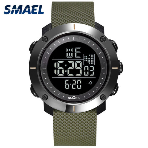 SMAEL-relojes electrónicos para hombre, pulsera Digital LED deportiva con esfera grande, con correa militar, 1711 ► Foto 1/6