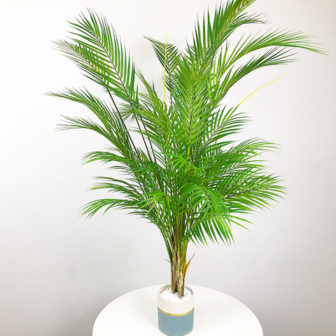 Palmera Tropical grande de 98cm y 15 cabezas, plantas artificiales, ramas de Palma falsa, hojas de plástico con tacto Real, decoración para el hogar y la Oficina ► Foto 1/6