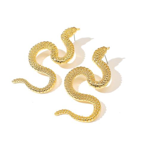 AENSOA, pendientes Punk largo de serpiente para mujer, pendientes largos de Color dorado con personalidad para mujer, joyería Brincos de moda hecha a mano ► Foto 1/6