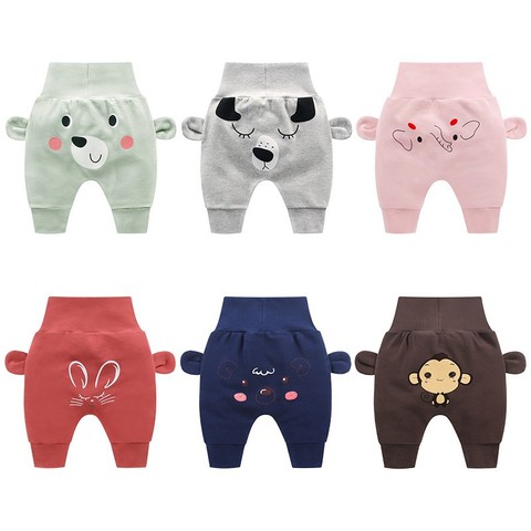 Pantalones para bebés de 3 a 24 meses, protección de cintura alta con dibujos animados, ropa para niños pequeños, primavera y otoño ► Foto 1/6