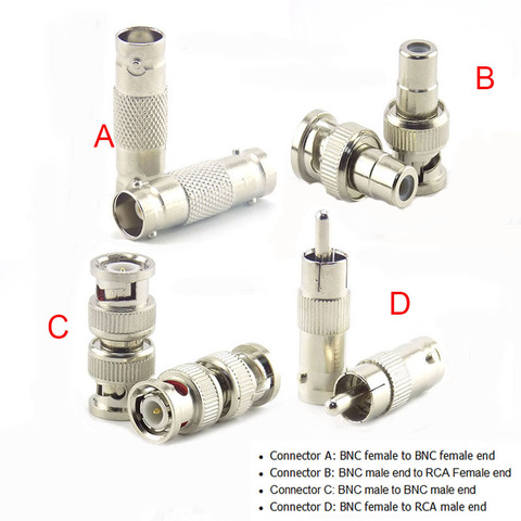 2/5/10 Uds. De conector BNC hembra a BNC hembra macho a macho RCA hembra BNC hembra a adaptador macho RCA enchufe para sistema CCTV Cámara ► Foto 1/6