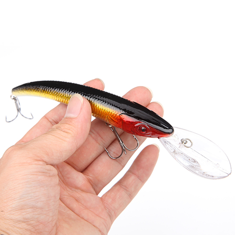 Señuelo de pesca de pececillo duro Artificial, 15,5 cm, 15,3g, cebo de natación, ojo 3D, cebo Artificial tipo Crankbait, 4 # gancho ► Foto 1/6