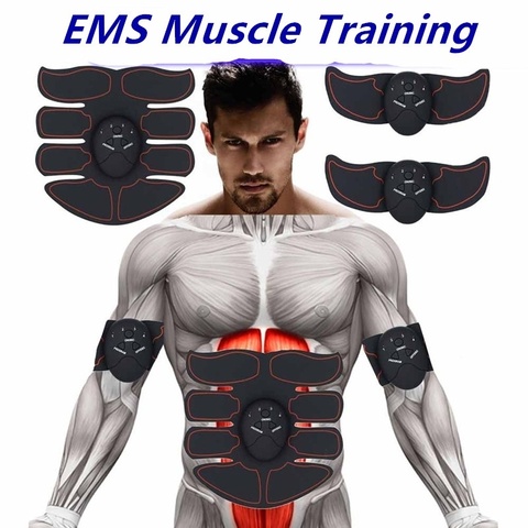 EMS inteligente Equipo de entrenamiento muscular Fitness eléctrica de la forma del cuerpo casa entrenador ABS Abdomen brazo Estimulador muscular entrenamiento cinturón Massag ► Foto 1/6