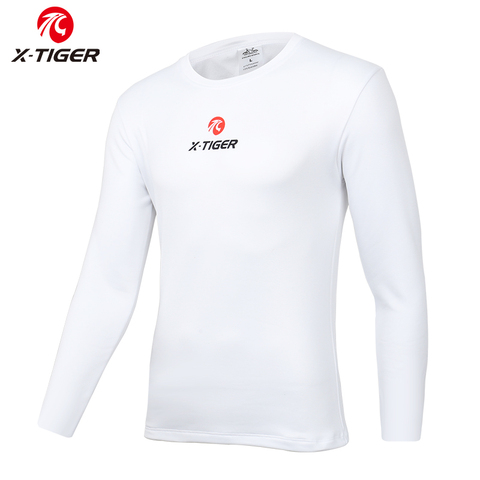 X-TIGER invierno ciclismo de manga larga capa Base ropa interior de lana deportes bicicleta camisa mantener caliente bicicleta de carretera y de carreras ciclismo camisetas ► Foto 1/6