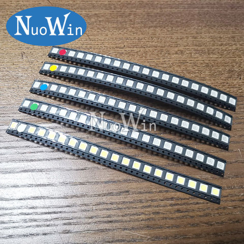 Diodo emisor de luz, 100 Uds., 5050 SMD, LED blanco, rojo, azul, amarillo, verde, blanco cálido ► Foto 1/1