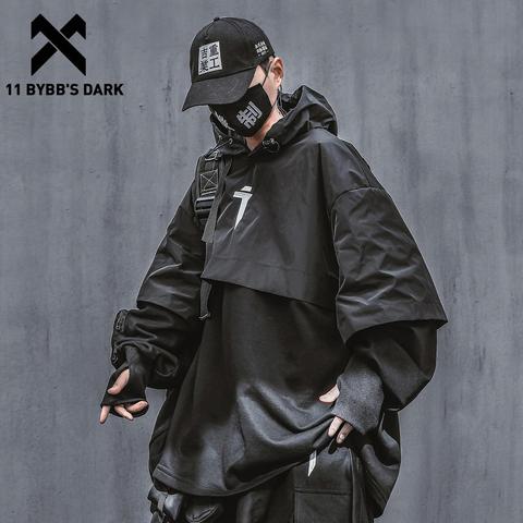 Sudadera con capucha de 11 BYBB'S DARK Techwear para hombre, Jersey de algodón bordado de retales, ropa informal estilo Hip Hop, 2022 ► Foto 1/6