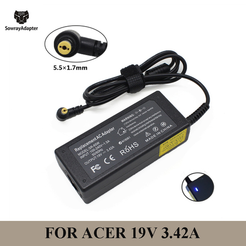 19V 3.42A 65W 5,5x1,7mm AC adaptador cargador para portátil Acer Aspire 5315, 5630, 5735, 5920, 5535, 5738, 6920, 7520 portátil fuente de alimentación ► Foto 1/6