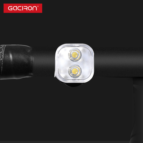 GACIRON-luz frontal de advertencia de bicicleta, linterna de advertencia de seguridad recargable vía USB, resistente a la lluvia, para ciclista nocturno ► Foto 1/6