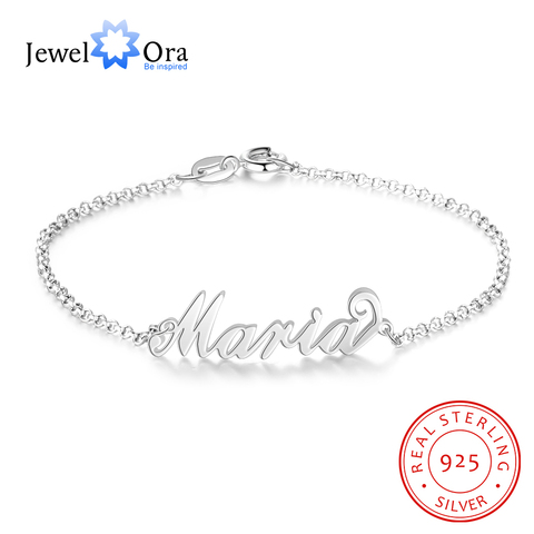 JewelOra 925 de plata esterlina personalizada nombre pulseras para las mujeres personalizado cadena dijes pulsera hermana regalo ► Foto 1/5