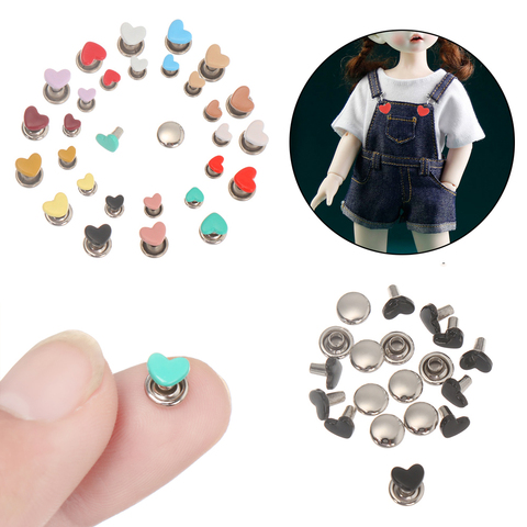Mini hebilla con forma de seta para bolso de DIY para muñecas, accesorios de costura para ropa de muñecas, botones, corazón de Metal, 10 Uds. ► Foto 1/6