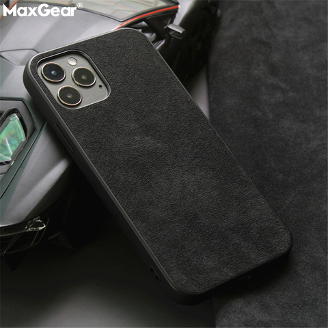 Funda de teléfono de piel de ante de lujo para iPhone, carcasa trasera de silicona dura suave de negocios para iPhone 12 11 Pro Xs Max XR X 6 6s 7 8 Plus SE 2 ► Foto 1/6