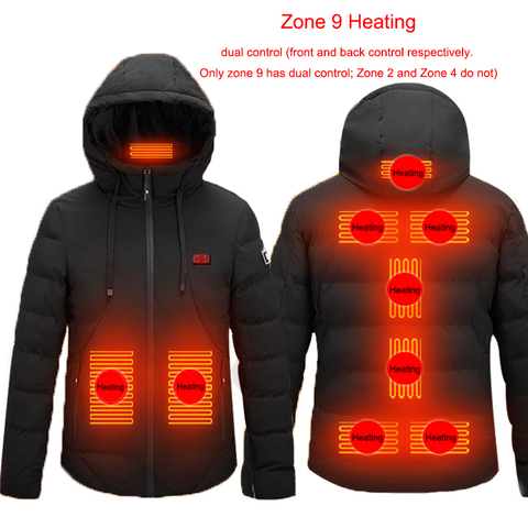 Chaqueta calefactora inteligente para hombre y mujer, abrigo térmico de calefacción eléctrica con USB, de talla grande, para invierno, 2 o 2022 plazas, 4/9 ► Foto 1/6