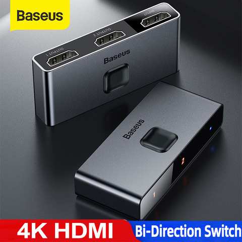 Baseus interruptor HDMI 4K HDMI adaptador de interruptor HDMI de 2x1 para PS4/3 TV Box interruptor HDMI Bi-Interruptor de dirección juego TV HDMI Switcher ► Foto 1/6