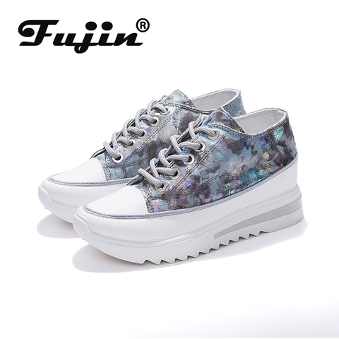 Fujin zapatos vulcanizados de plataforma zapatillas de cuña Zapatos de tacón primavera otoño mujeres zapatos casuales zapatillas para mujer ► Foto 1/6