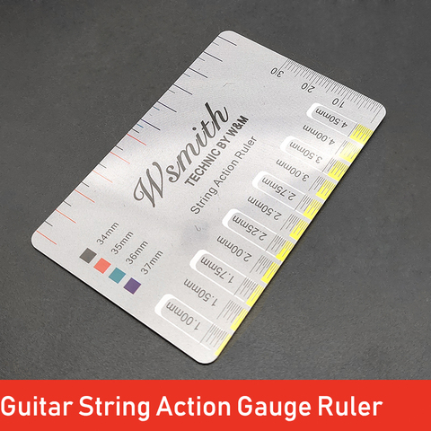Medidor de acción de cuerda de guitarra ABS, regla de cuerda, regla de tono, tarjeta Luthier, herramienta para instrumentos de cuerda ► Foto 1/6