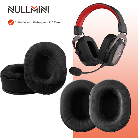 NullMini almohadillas de repuesto para Redragon H510 Zeus auriculares Thicken cuero terciopelo manga auricular memoria orejera de espuma ► Foto 1/6