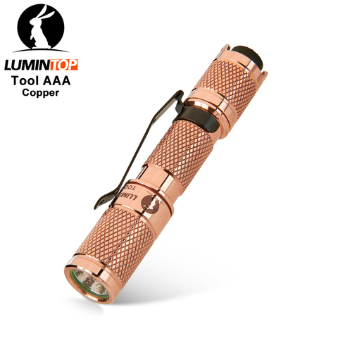 Minilinterna de bolsillo LED XPG3, herramienta de iluminación AAA, cobre/latón, EDC, con interruptor trasero, 120 lúmenes ► Foto 1/6