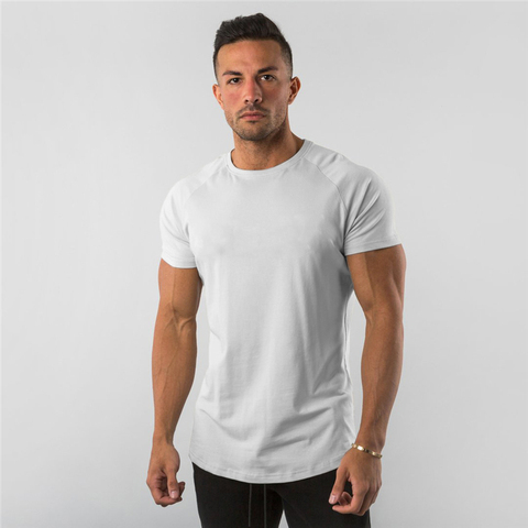 Camiseta deportiva de manga corta para hombre, ropa de gimnasio de marca, Camiseta de algodón para entrenamiento muscular y culturismo, moda de verano ► Foto 1/6