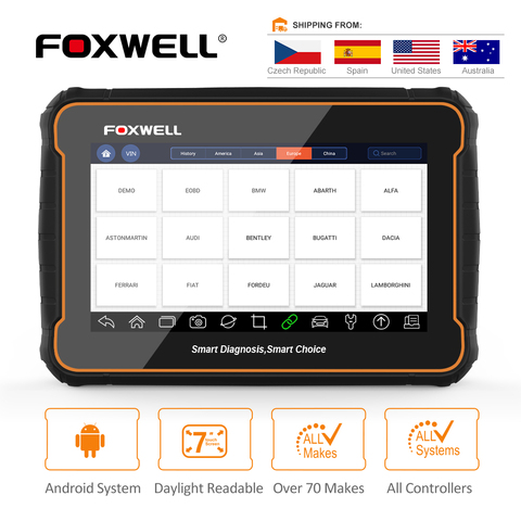 Foxwell-herramienta de diagnóstico profesional GT60 OBD2, Sistema completo en ABS SRS DPF EPB 19, servicio de reinicio ODB2 OBD2, escáner automotriz ► Foto 1/6