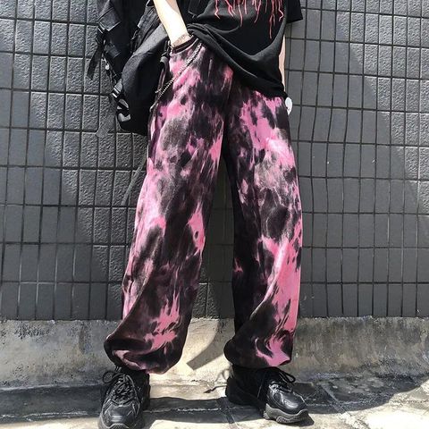 Pantalones harén para correr para hombre y mujer, pantalón rosa con cintura elástica, ropa de calle coreana, Harajuku, Punk, Hip Hop ► Foto 1/6