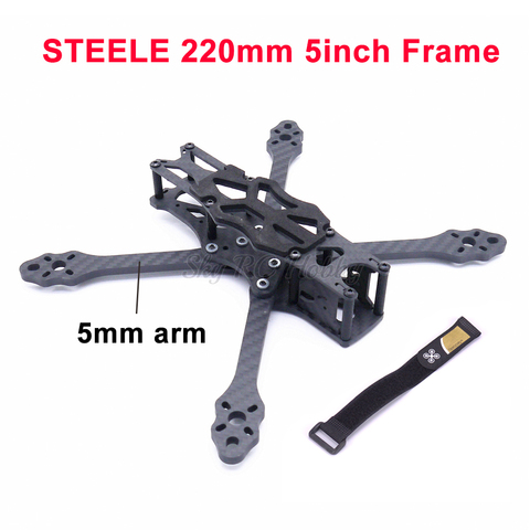 STEELE-Kit de armazón de cuadricóptero de fibra de carbono, 5 pulgadas, 220mm, 220, base para ruedas tipo X, con brazo de 5mm para Dron de carreras de control remoto FPV Freestyle ► Foto 1/5