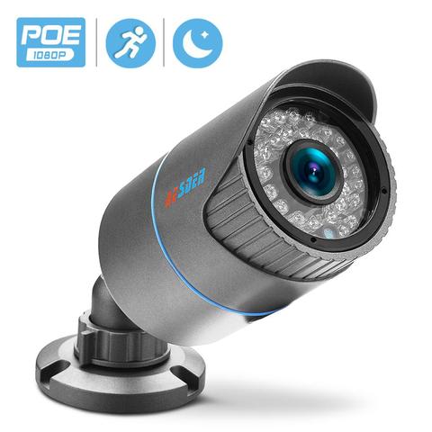 BESDER-cámara IP tipo bala impermeable para exteriores, dispositivo de seguridad con detección de movimiento y visión nocturna ONVIF 1080 P2P 48V PoE, HD 2,0 P ► Foto 1/6