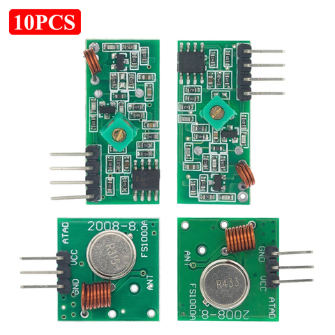 Módulo de transmisor y receptor RF de 433 Mhz, Kit de enlace para brazo/315MHZ MCU WL/433 MHZ, Control remoto inalámbrico para arduino Diy, 10 Uds. ► Foto 1/6