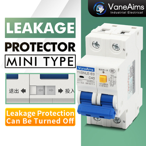 Mcb-protector de fugas Rcd, interruptor de protección pequeño, CA, disyuntor de fuga, AC220V, 20A32A40A63A, 30mA ► Foto 1/6