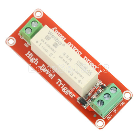 Módulo de relé de estado sólido nivel alto y bajo, DC 5V 220V 5A 1 canal SSR, placa de Transistor de conmutación de gatillo para Arduino Uno R3 ► Foto 1/4