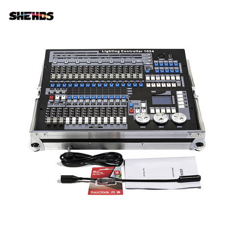 SHEHDS DMX512 etapa Controlador de luz Dongle 1024 canal con el caso del vuelo PC/SD Offline luz de modo Jockey Dmx Disco controlador ► Foto 1/6