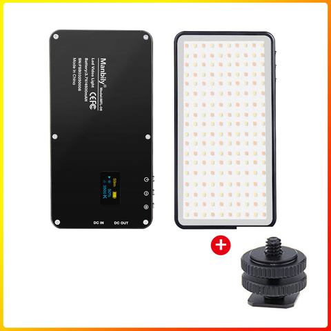 Manbily-miniiluminación portátil para fotografía, MFL-06, ultrafina, 4500mAh, luz LED para vídeo, 180 LED, luz de relleno, CRI 96 alto para cámara ► Foto 1/6